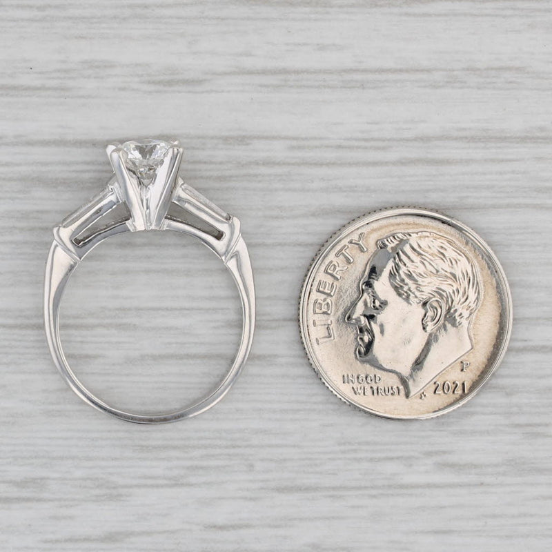 Gray Vintage 1.04ctw VVS2 Round Diamond Engagement Ring Platinum Size 4.5 GIA