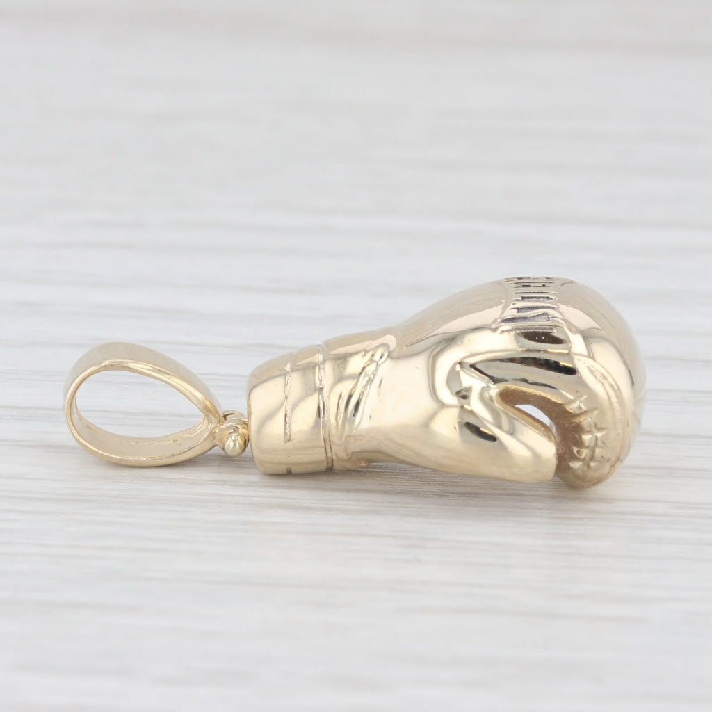 Light Gray Boxing Glove Pendant 14k Yellow Gold