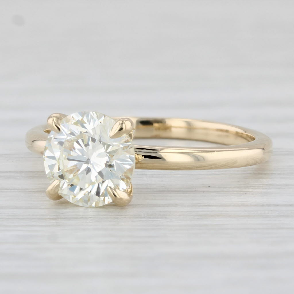 Light Gray New 1.64ct Round VS2 Diamond Solitaire Engagement Ring 14k Yellow Gold 6.75 GIA