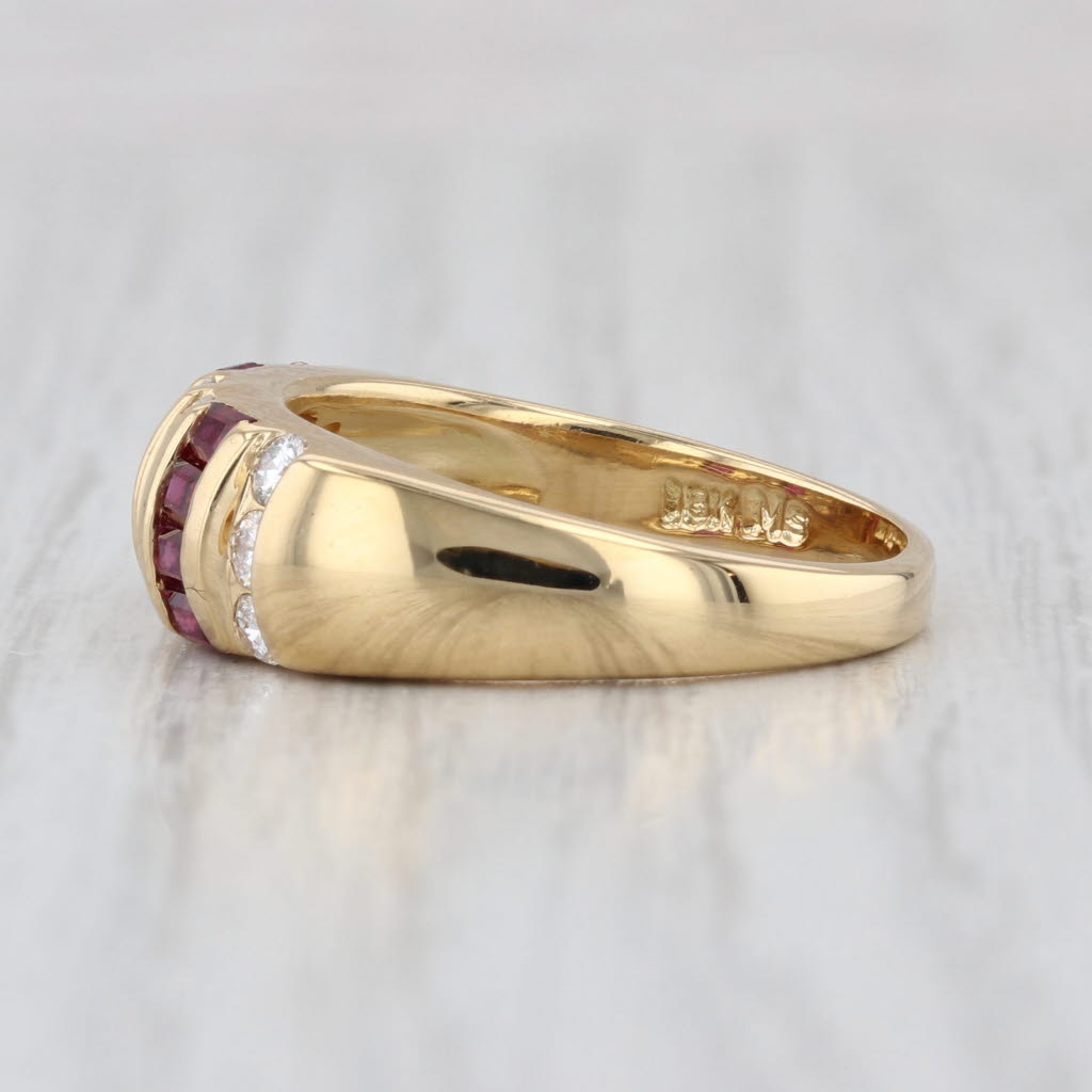 1.06ctw Ruby Diamond Ring 18k Yellow Gold Size 7.5 Stackable