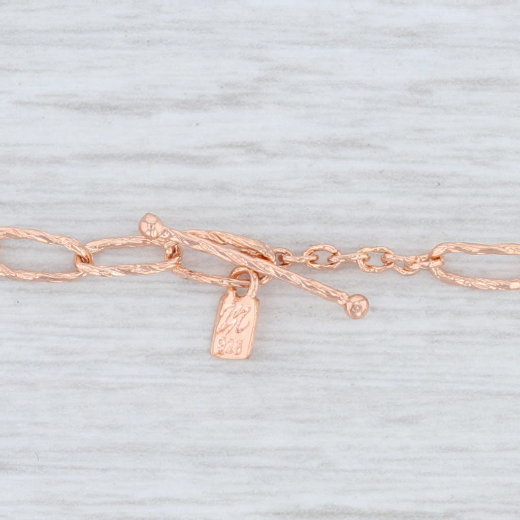 New Nina Wynn Labradorite Station Necklace Sterling Silver Rose Gold Vermeil