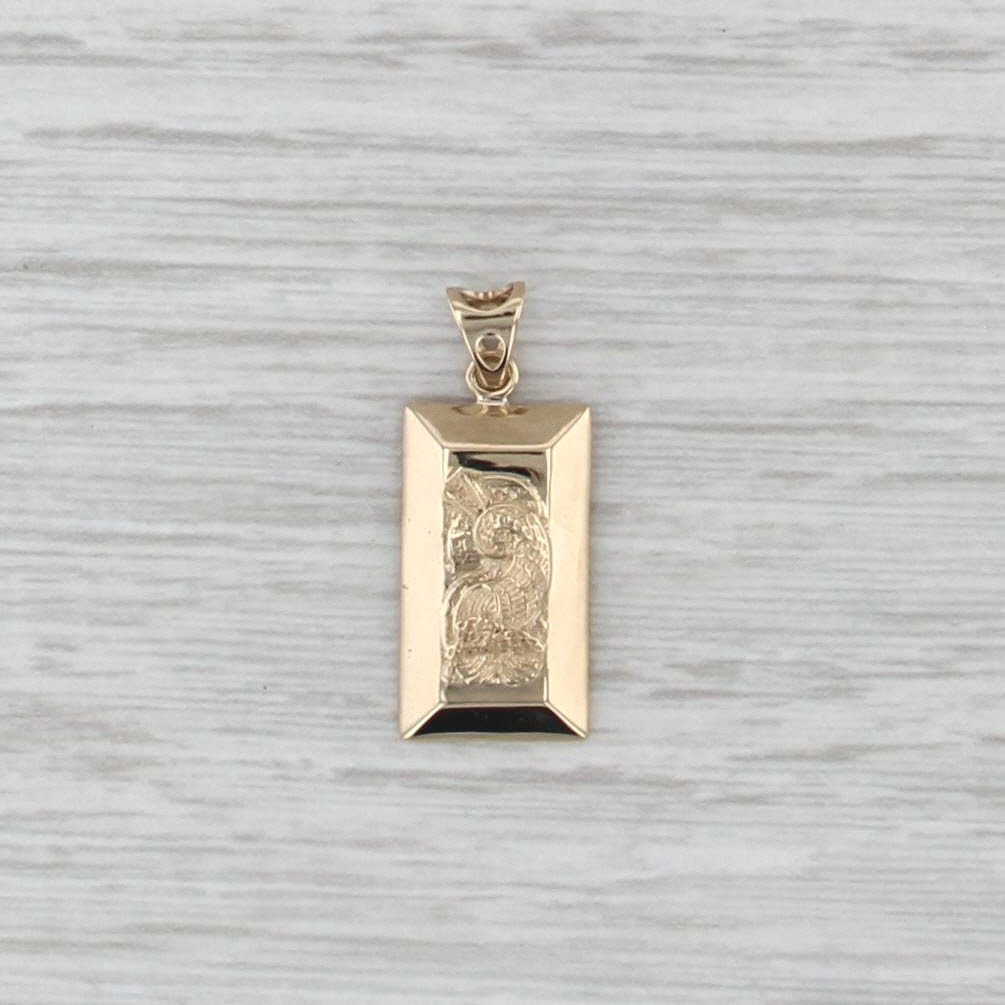 Lux 10k Cornucopia Gold Bar Replica Pendant 10k Yellow Gold