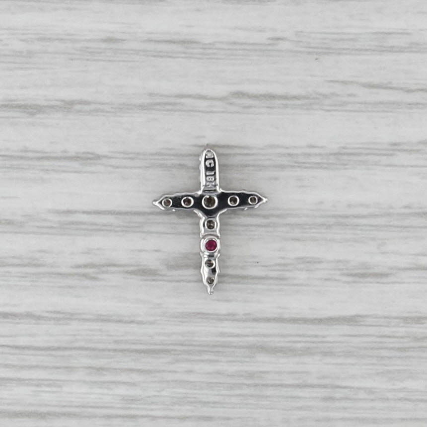 Roberto Coin Tiny Treasures Small 0.39ctw Diamond Cross Pendant 18k White Gold
