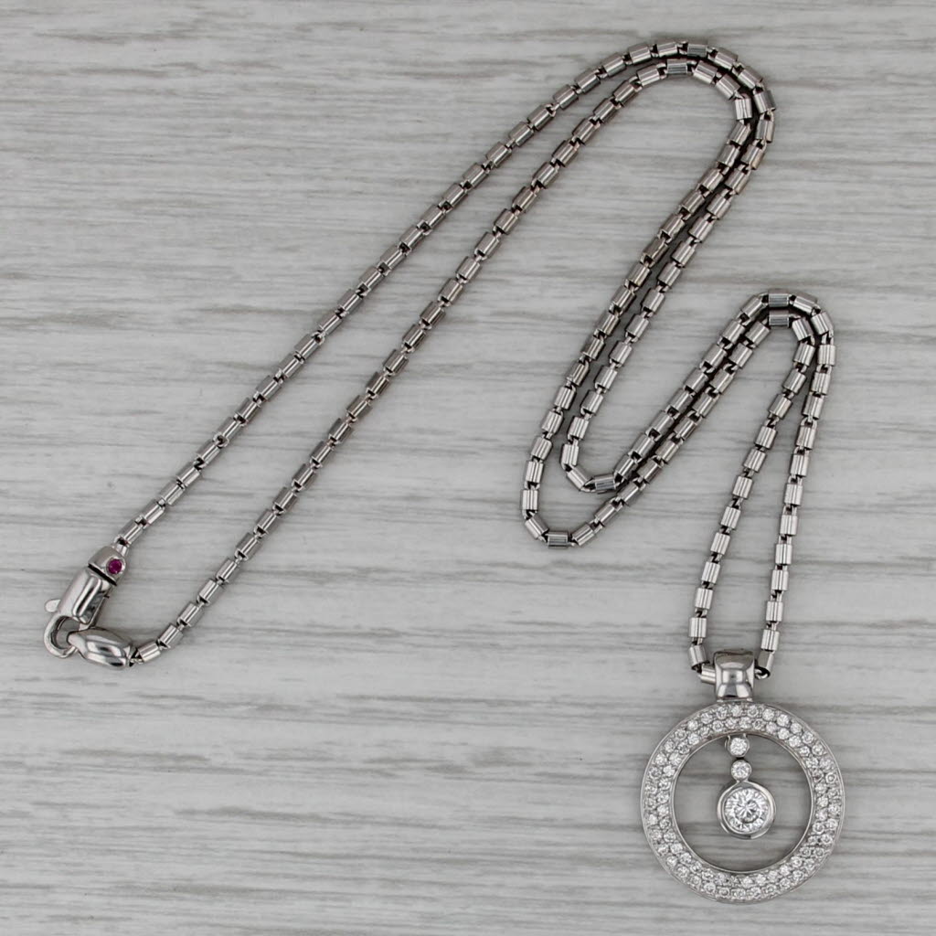 Roberto Coin Cento 0.80ctw Diamond Circle Pendant Necklace 18k Gold 16.25"