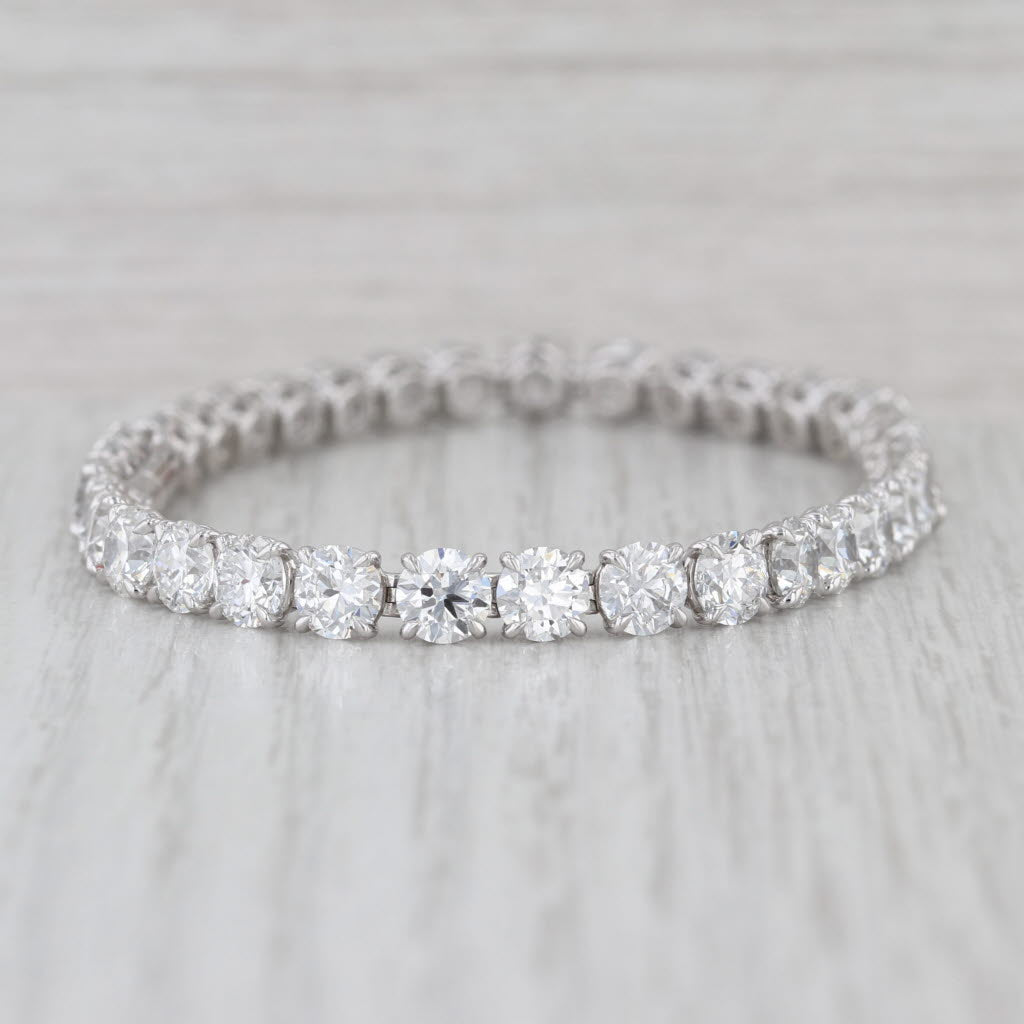 15ctw VS2 Lab Grown Diamond Tennis Bracelet 18k White Gold 7" 5mm