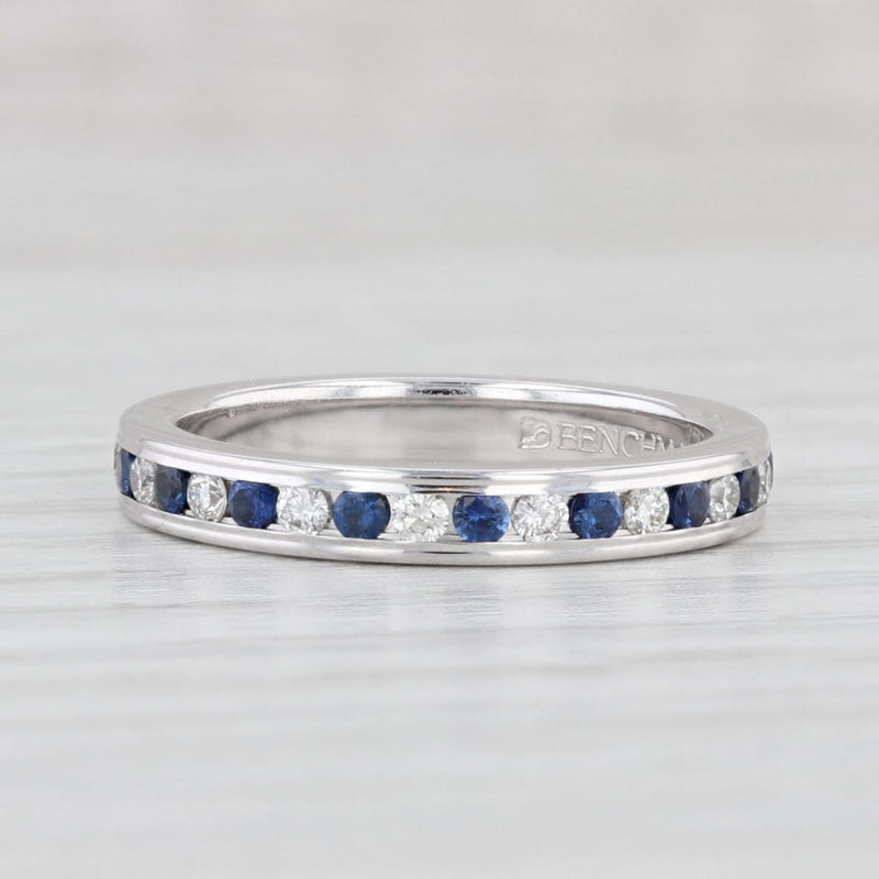 Light Gray New 0.80ctw Sapphire Diamond Eternity Ring 14k Gold Size 6 Stacked Wedding Band