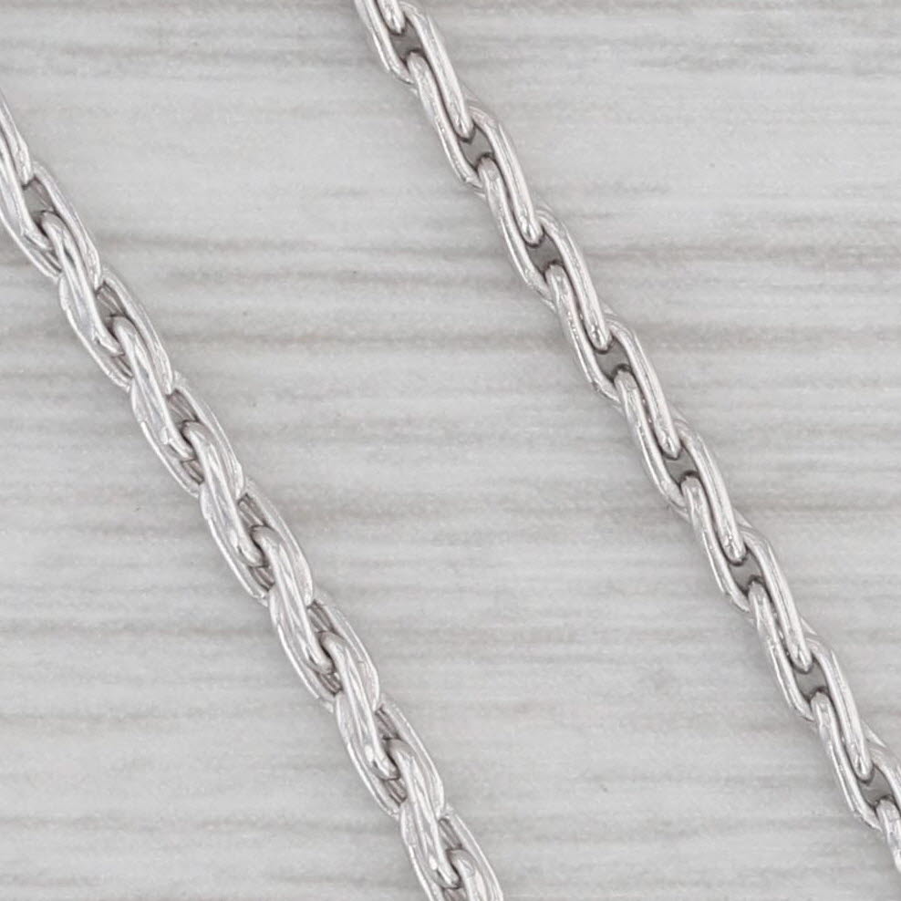 Gray 20" 1.7mm Rope Chain Necklace 14k White Gold Lobster Clasp