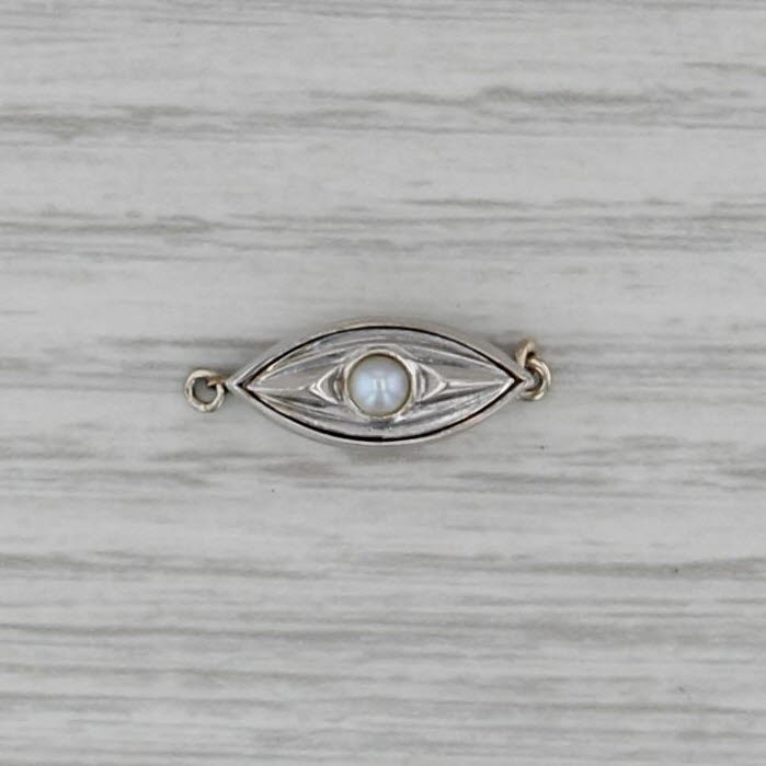 Vintage Cultured Pearl Pearl Clasp 14k White Gold Jewelry Making Findings