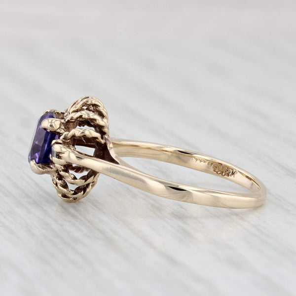 Light Gray 1.18ctw Lab Created Purple Sapphire Cubic Zirconia Ring 10k Yellow Gold Size 4.5