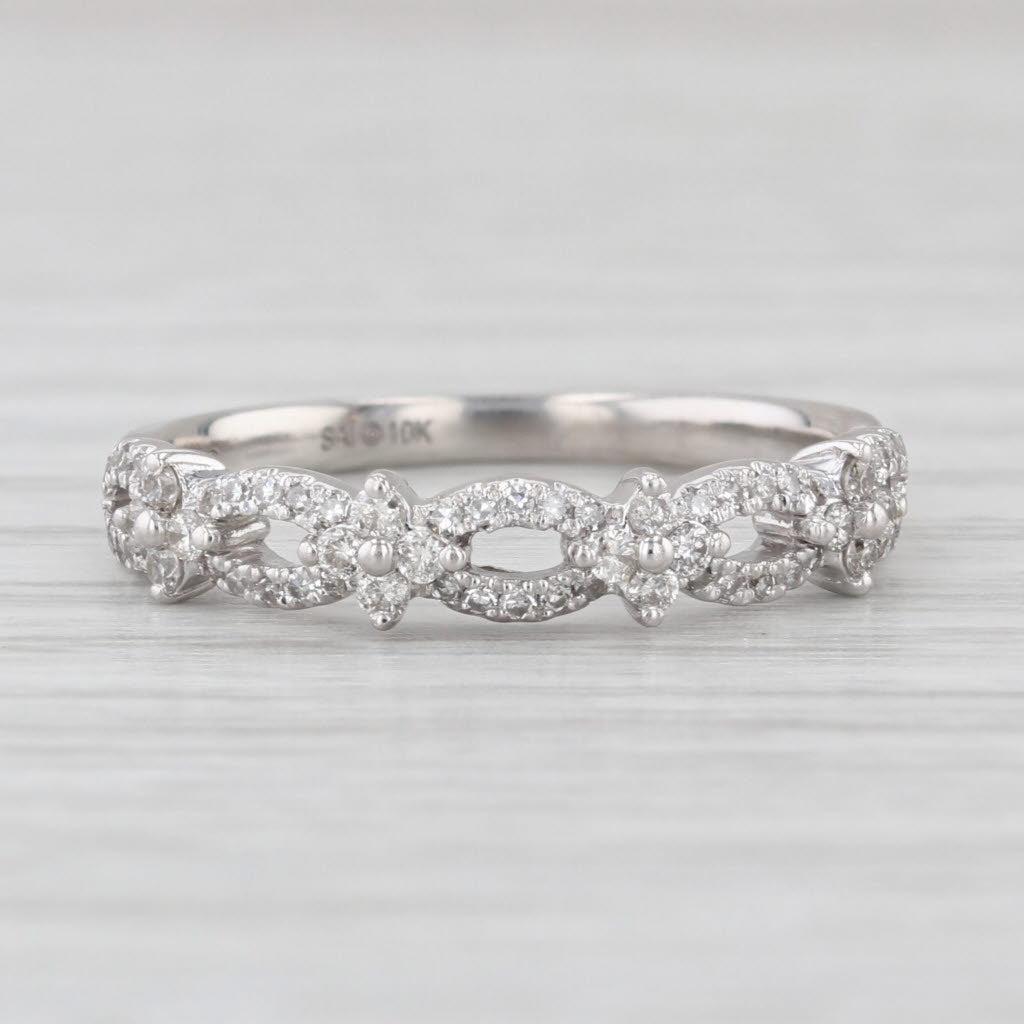 0.40ctw Diamond Wedding Annivesary Stackable Band 10k White Gold Size 7 Ring