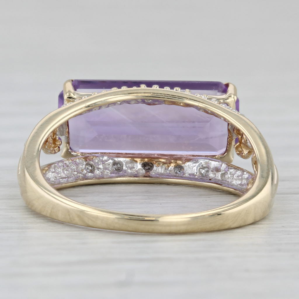 Gray 4.45ctw Amethyst Diamond Ring 10k Yellow Gold Size 8