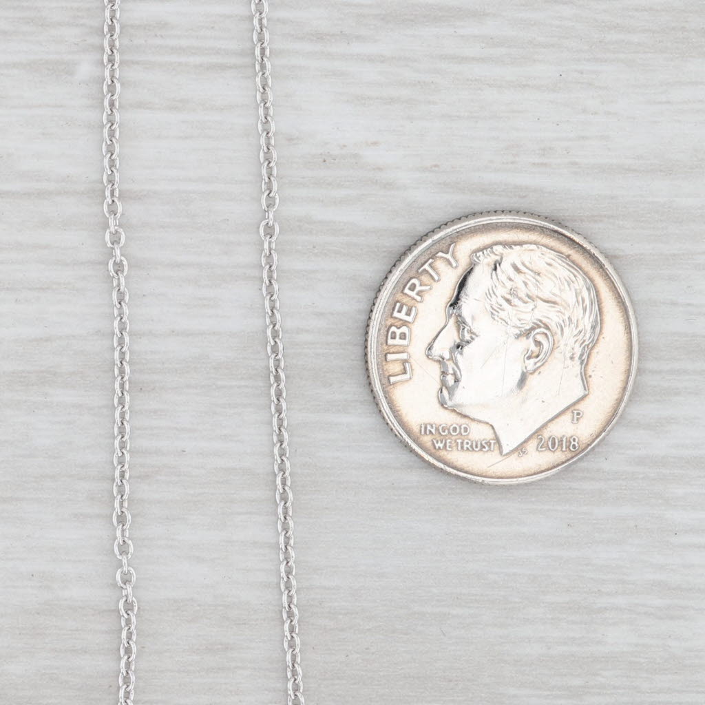 New Round Cable Chain Necklace 16" 950 Platinum 1.3mm Lobster Clasp
