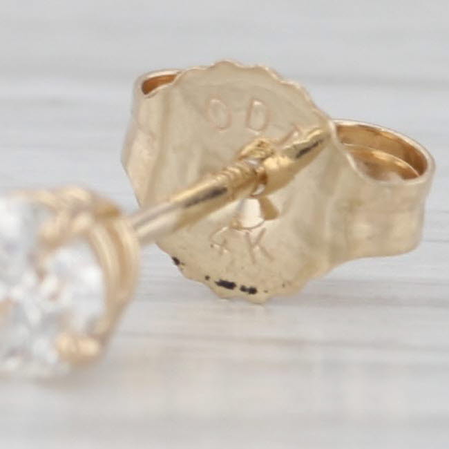 Gray 0.35ctw Diamond Round Brilliant Solitaire Stud Earrings 14k Yellow Gold