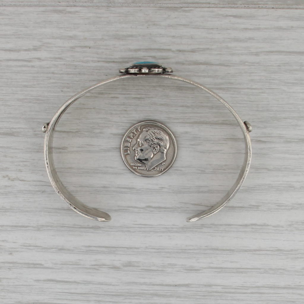 Vintage Native American Cuff Bracelet Stamped Sterling Silver 6.5"