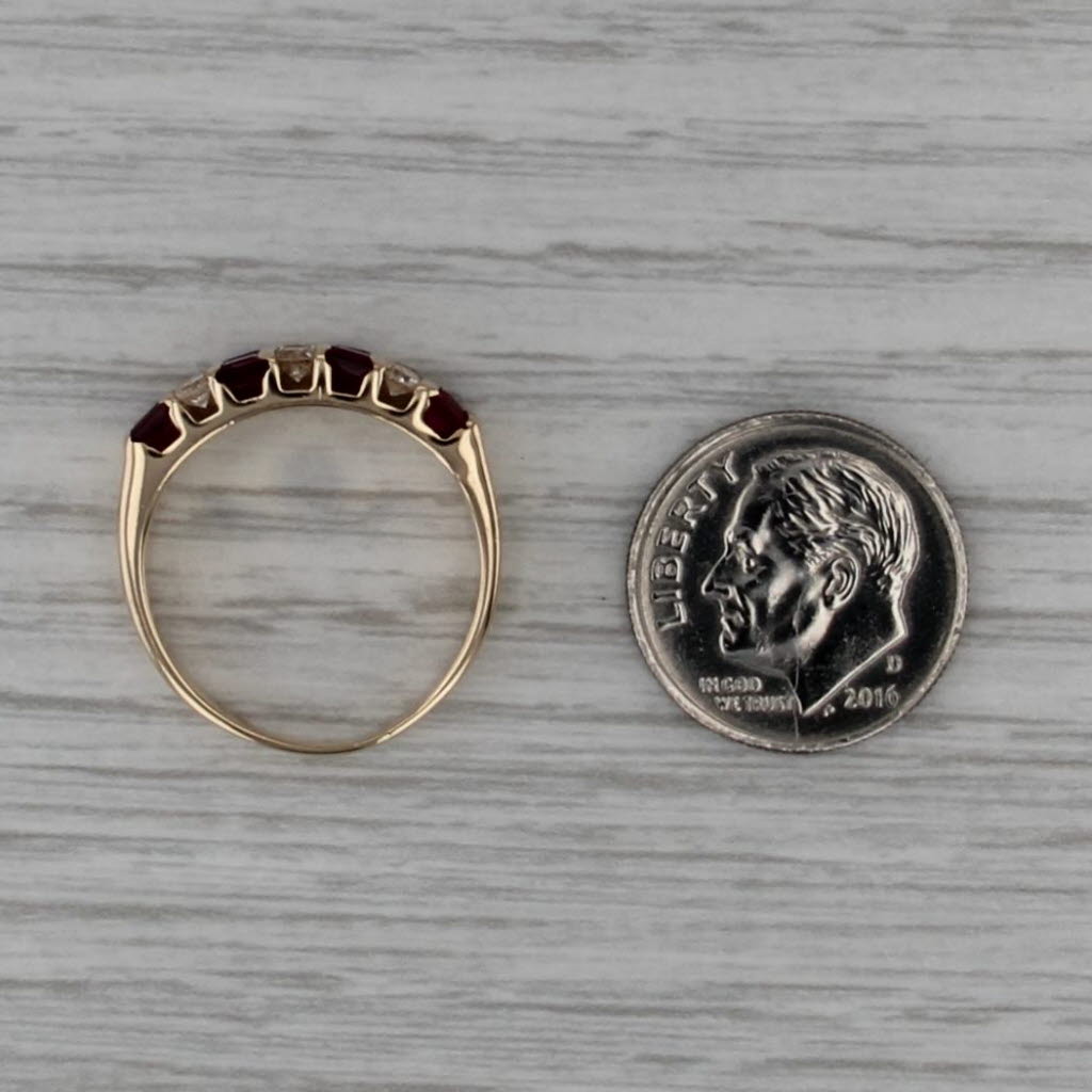 1.30ctw Ruby Diamond Ring 14k Yellow Gold Size 6.75 Stackable Wedding Band