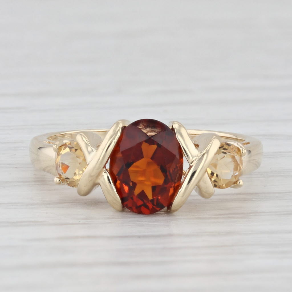 Light Gray 1.60ct Maderia Citrine Ring 14k Yellow Gold Size 7.25