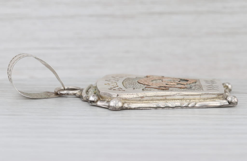 Native American Lizzard Pendant Sterling Silver 12k Gold Filled Navajo Mariano