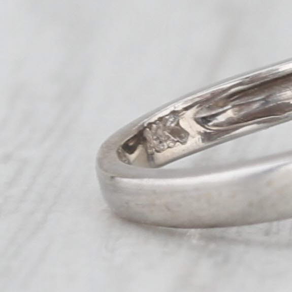 0.54ctw Sapphire Butterfly Ring 18k White Gold Size 4.25 Diamond Accents