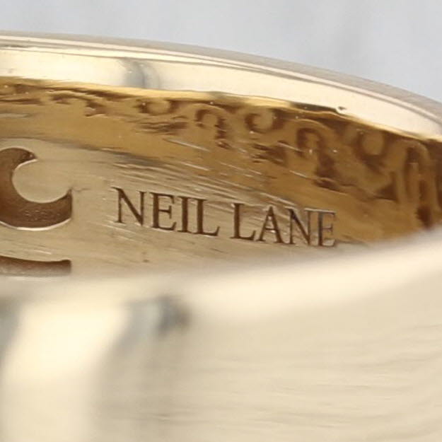 Neil Lane 0.50ctw Black Diamond Ornate Etched Ring 14k Yellow Gold Wedding Band