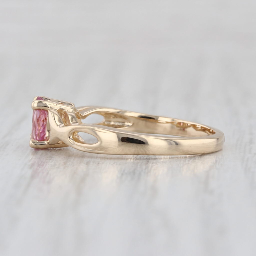 0.60ct Oval Pink Spinel Solitaire Ring 14k Yellow Gold Size 6.75