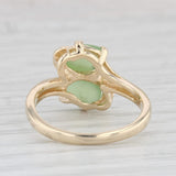 Green SerpentineBlue Sapphire Bypass Ring 14k Yellow Gold Size 6.75
