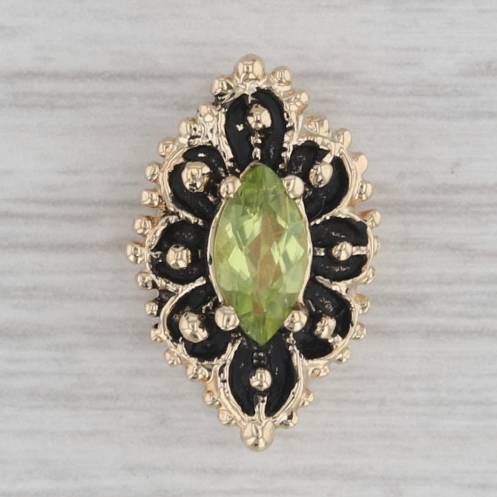 Gray Vintage 0.60ct Peridot Slide Bracelet Charm 14k Yellow Gold Richard Klein