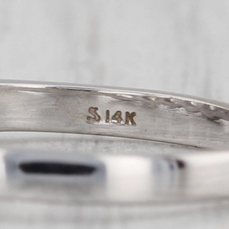 1.07ctw Diamond 5 Stone Ring 14k White Gold Wedding Anniversary Stackable Band