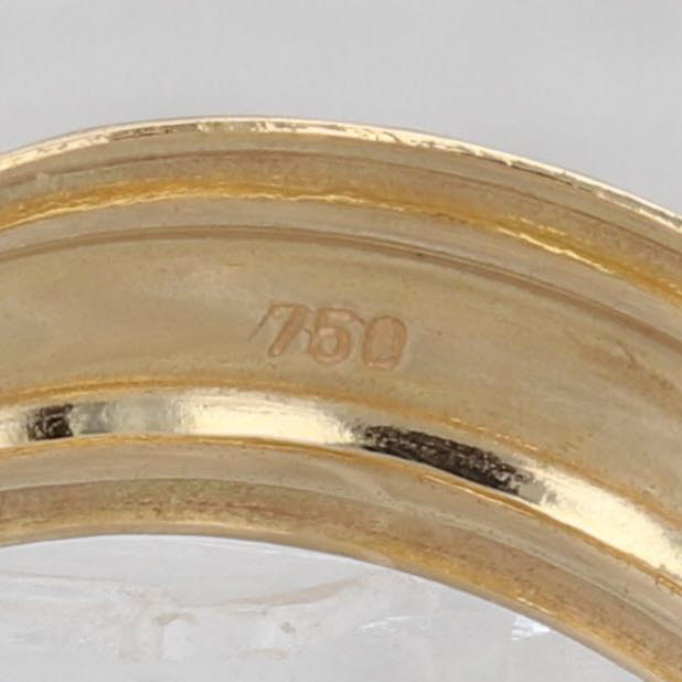 Beveled Pattern Ring 18k Yellow Gold Size 7.25 Stackable Band