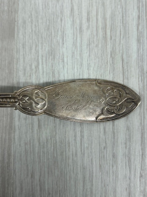 Dark Gray Antique Tiffany Sterling Silver Oriental Casserole Spoon Polhamus Engraved