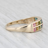 1.25ctw Multicolor Tourmaline Ring 14k Yellow Gold Size 8 Stackable