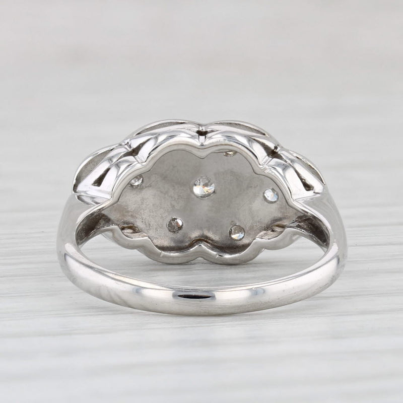 Vintage 0.21ctw Diamond Princess Ring 14k White Gold Size 6