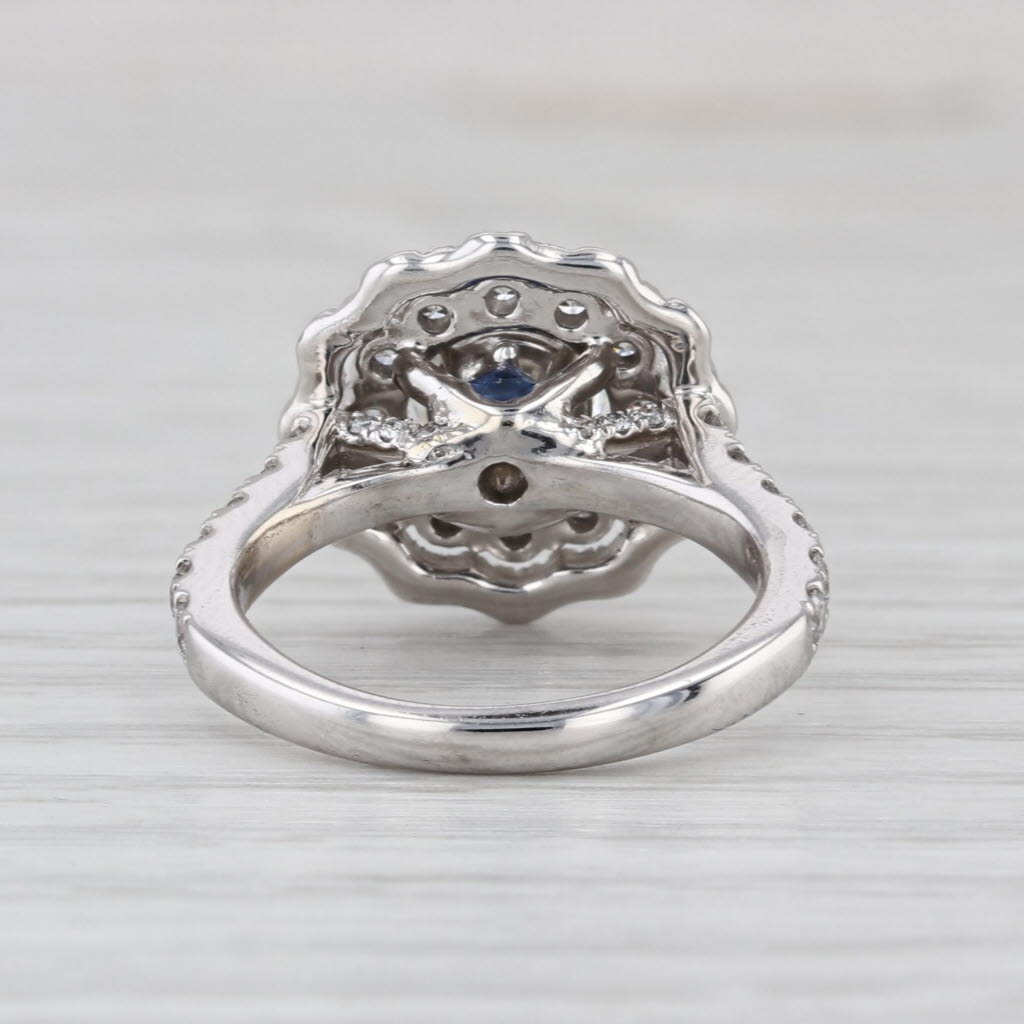 GIA Vera Wang 1.81ctw Diamond Halo Engagement Ring 14k White Gold Size 4