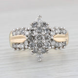 Light Gray 1.25ctw Marquise Diamond Cluster Ring 10k Gold Size 10 Cocktail