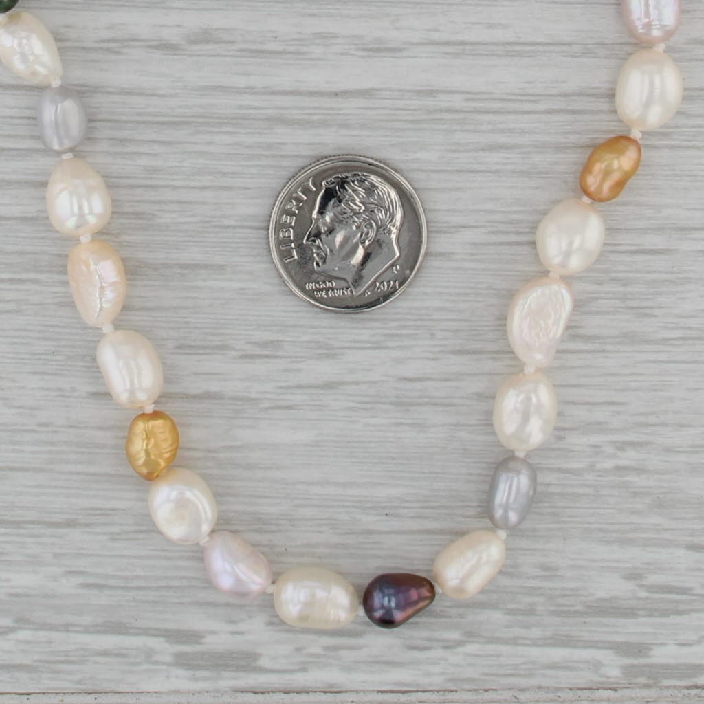Cultured Pearl Single Strand Necklace 10k Yellow Gold 32" 7mm