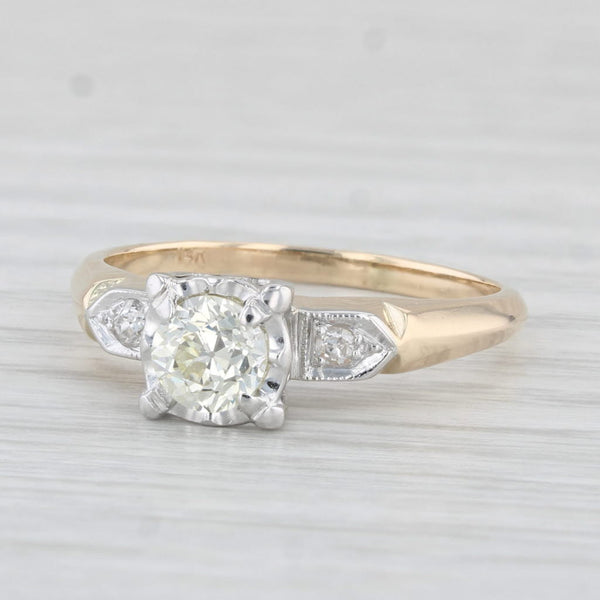 Vintage 0.64ctw Old European Diamond Engagement Ring 14k Gold Size 7.5 Box