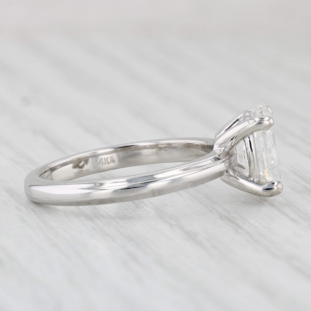 Light Gray New Oval Diamond Solitaire Engagement Ring 14k White Gold Size 6.75