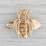 0.42ctw Diamond Bumble Bee Brooch 14k Yellow Gold Insect Pin