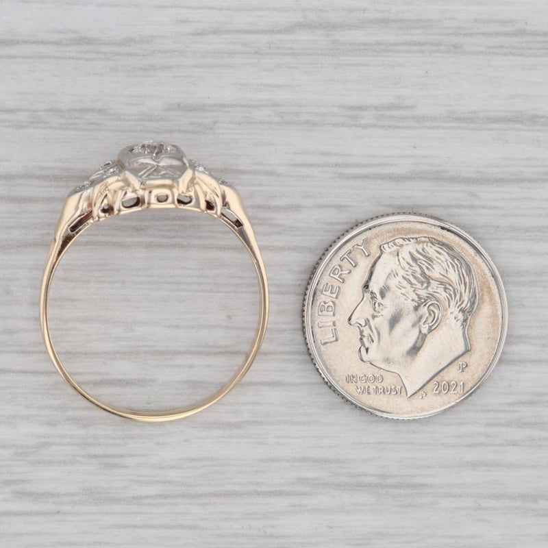 Vintage 0.30ctw Diamond Engagement Ring 14k Yellow Gold Size 8.5