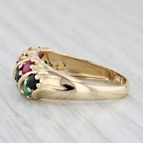 Light Gray 1.42ctw Gemstone Ring 14k Yellow Gold Size 8 Ruby Emerald Sapphire