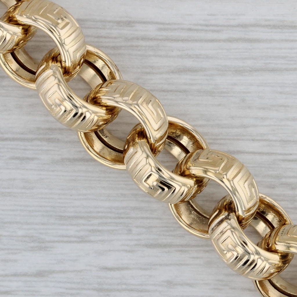 10K Yellow Gold Greek Key Style Bracelet 9Mm 7.5In 12.2Dwt –  FiveStarJewelers.com
