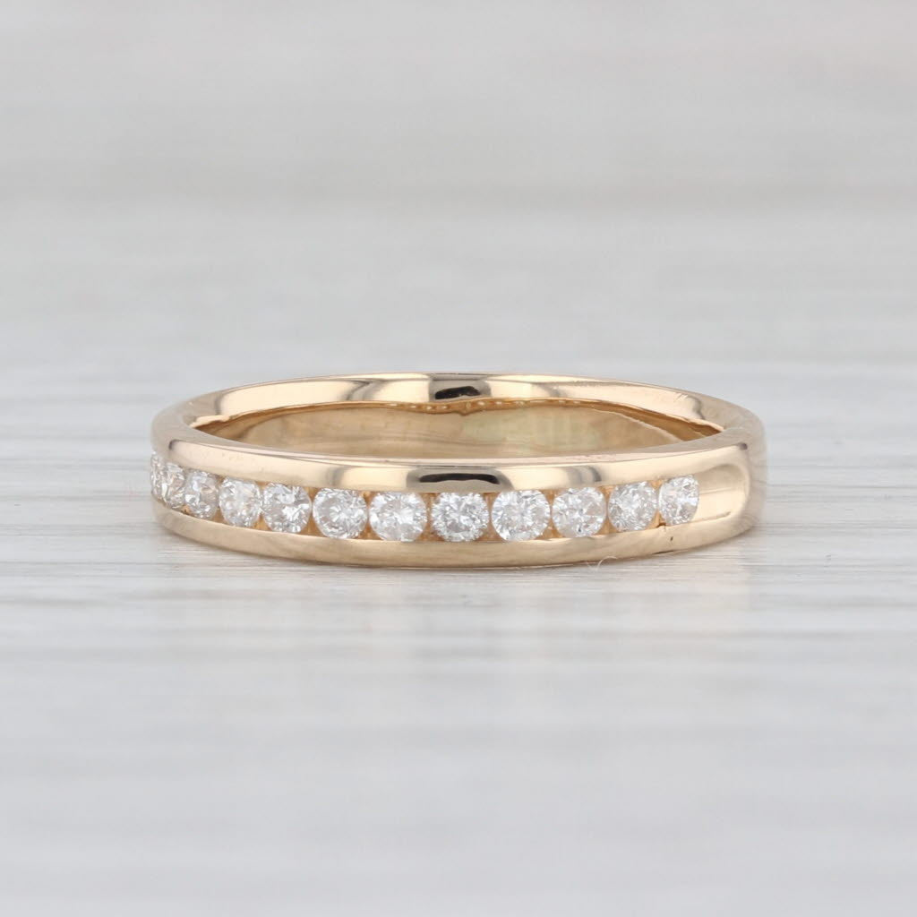 0.24ctw Diamond Wedding Band 14k Yellow Gold Size 5.5 Stackable Ring