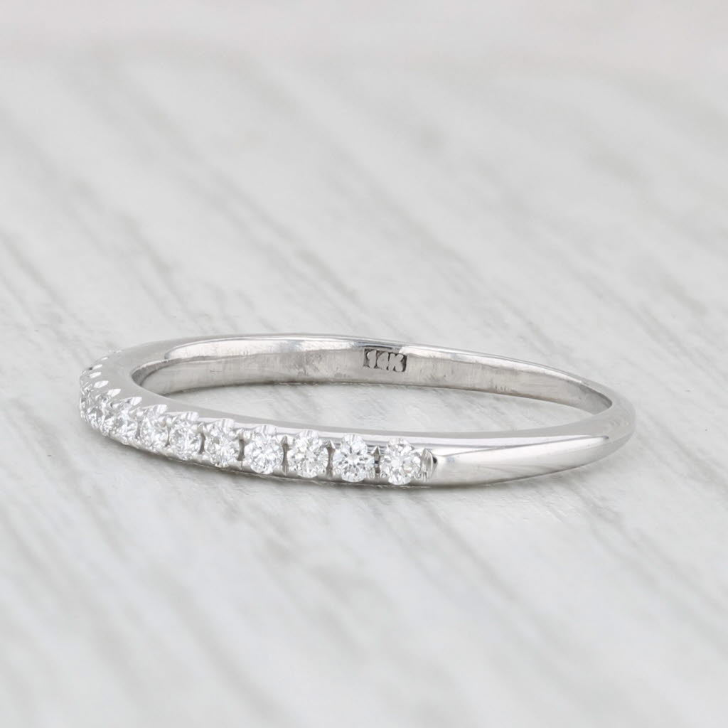 Light Gray 0.25ctw Diamond Wedding Band 14k White Gold Sz 6 Stackable Anniversary Ring