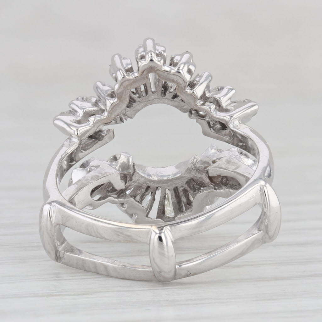 Light Gray 0.74ctw Diamond Ring Jacket Enhancer Ring 14k White Gold Size 5.75 Bridal