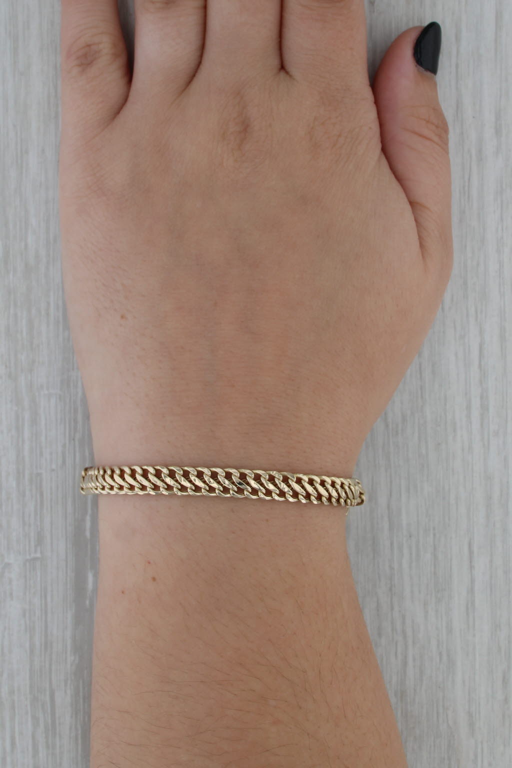 Curb Chain Bracelet 14k Yellow Gold Milor Italy 6.25" 6.2mm