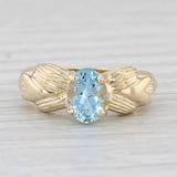 1.17ct Oval Solitaire Aquamarine Ring 14k Yellow Gold Size 7.25