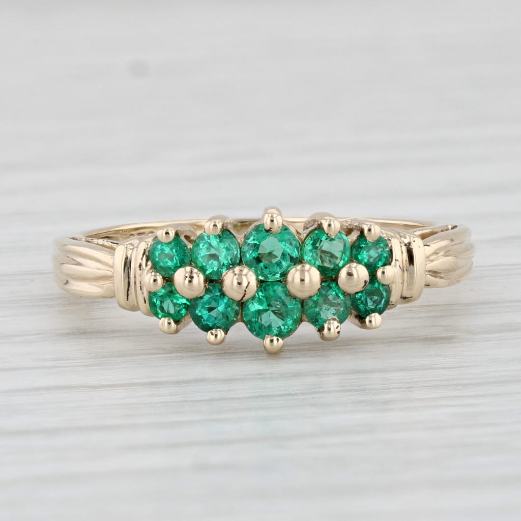 Light Gray 0.60ctw Emerald Ring 14k Yellow Gold Size 8