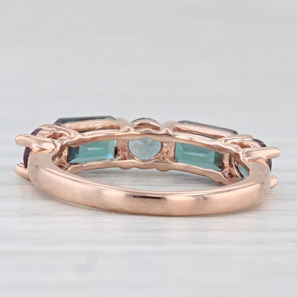 Light Gray 2.35ctw Color Change Lab Created Alexandrite Ring 10k Rose Gold Size 5 Stackable