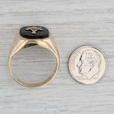 Gray Masonic Blue Lodge Square Compass Signet Ring 14k Gold Size 11 Men's Vintage