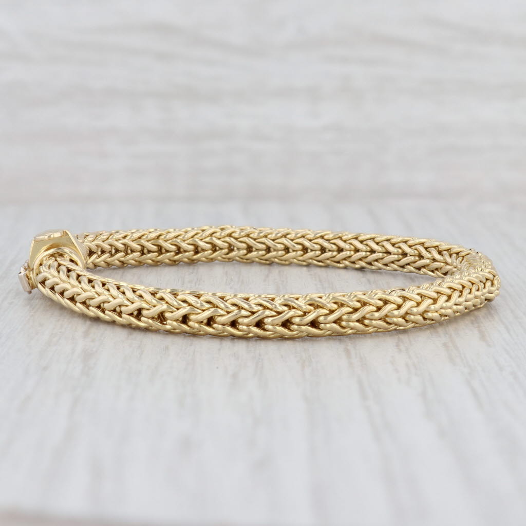 Light Gray Roberto Coin Wheat Chain Bracelet 18k Yellow Gold 7" 5.4mm Italy