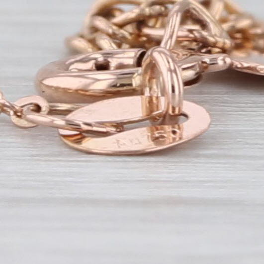 Heart Station Bracelet 18k Rose Gold 7.75" Cable Chain